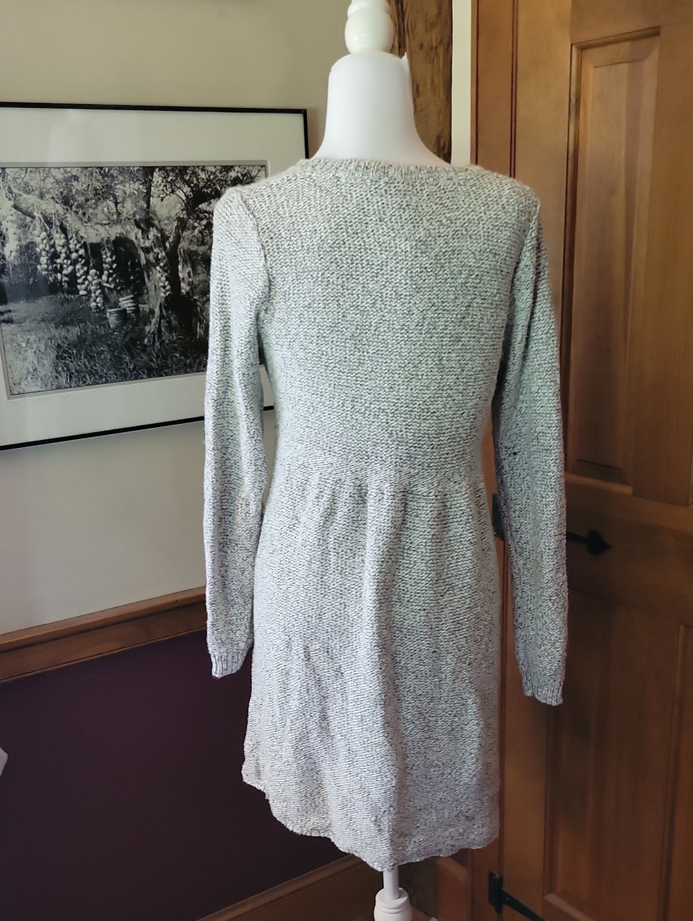 LAUREN CONRAD Cozy Cotton Knit Long Sleeve Sweater Dress - Light Heather - Picture 5 of 9